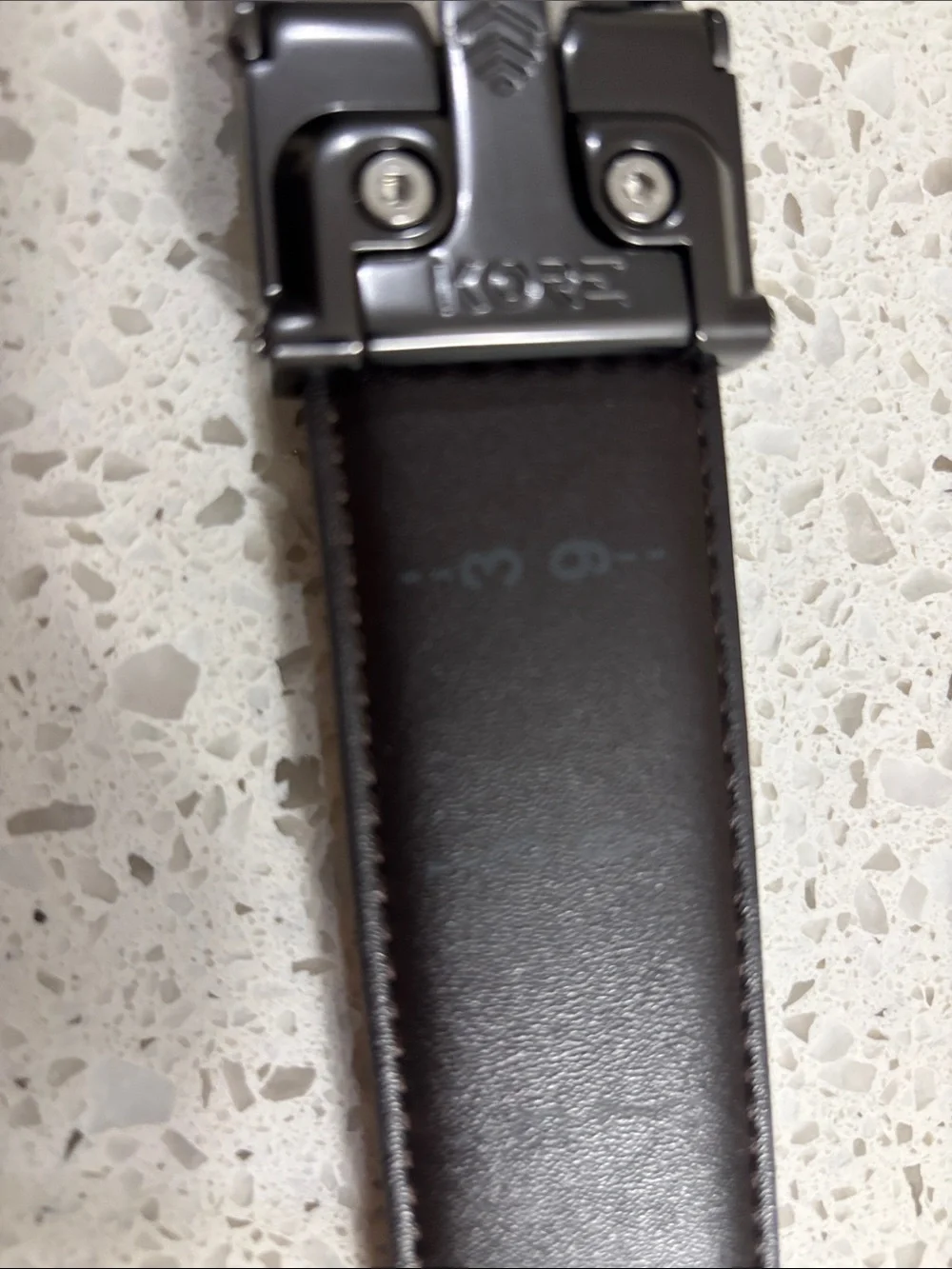 Kore Automatic Buckle Leather Belt in Dark Brown